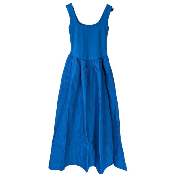 J. Crew Dresses & Skirts - J. Crew Drop Waist Mixy Dress With Poplin Skirt Size XXS Blue‎ Midi NWT CJ497